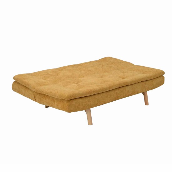 DIVANO LETTO IN TESSUTO SENAPE VELMA 2