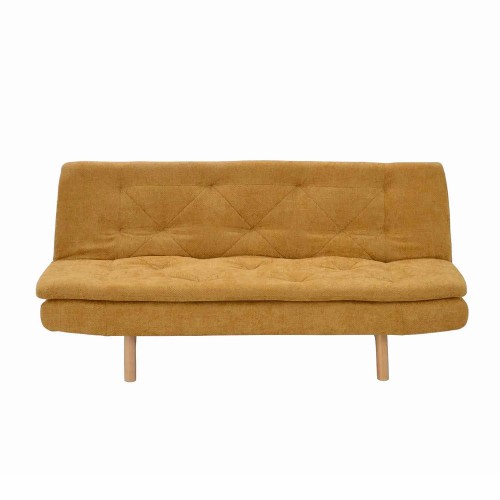 DIVANO LETTO IN TESSUTO SENAPE VELMA