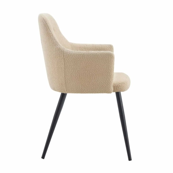 POLTRONA GUNNAR TESSUTO SABBIA GAMBE NERE