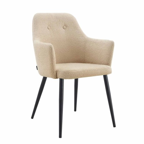 POLTRONA GUNNAR TESSUTO SABBIA GAMBE NERE