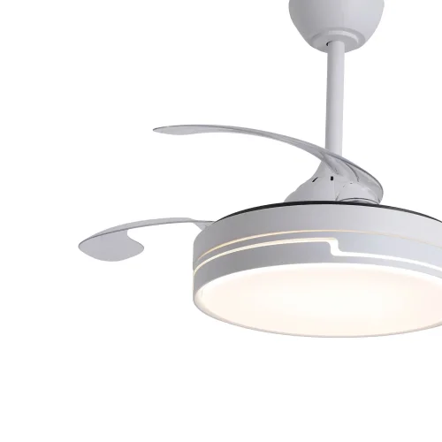 VENTILATORE A SOFFITTO LED 38W REGOLABILE 4 PALE RETRATTILI ORIXA