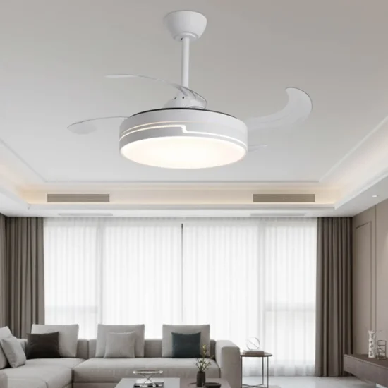 VENTILATORE A SOFFITTO LED 38W REGOLABILE 4 PALE RETRATTILI ORIXA