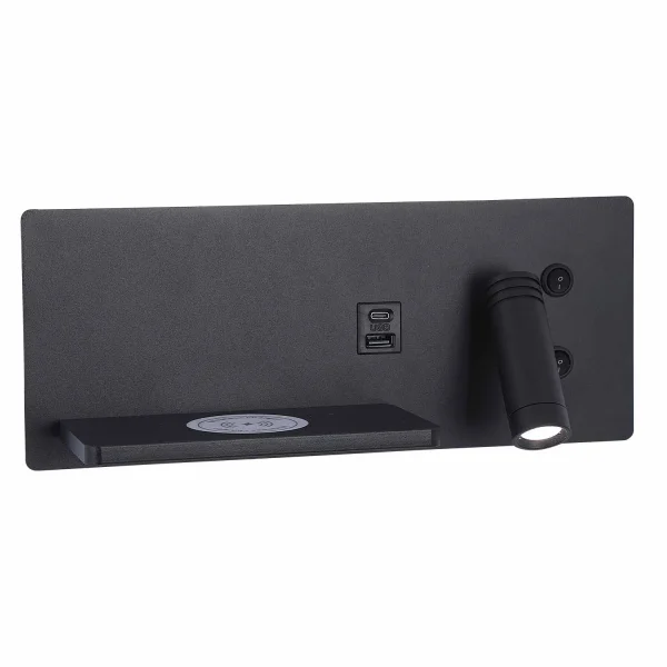 APPLIQUE LED 8W 3000–6000K TATTILE NERO CON RICARICA SENZA FILI ZEKO