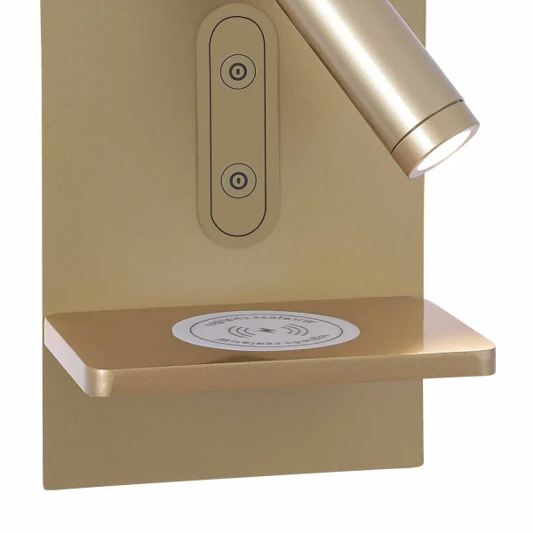 APPLIQUE LED 10W 3000–6000K TATTILE DORATA CON RICARICA SENZA FILI MILO