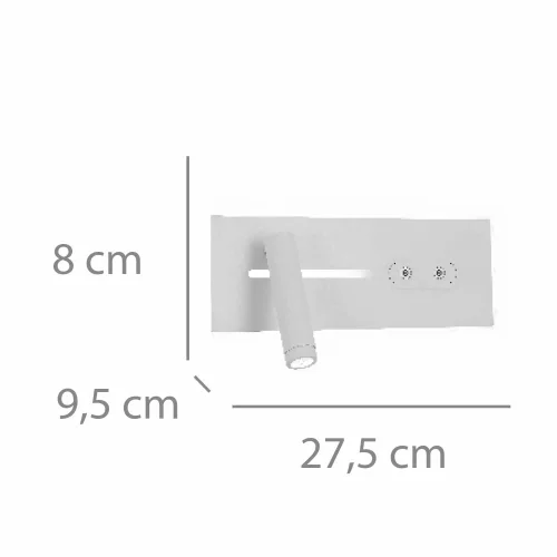 APPLIQUE LED 10W REGOLABILE TATTILE BIANCA 27,5 CM SAEL