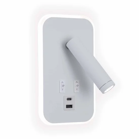 APPLIQUE DA PARETE LED 10W 3000–6000K BIANCO USB ORBIA 2