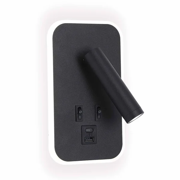 APPLIQUE DA PARETE LED 10W 3000–6000K USB NERO ORBIA