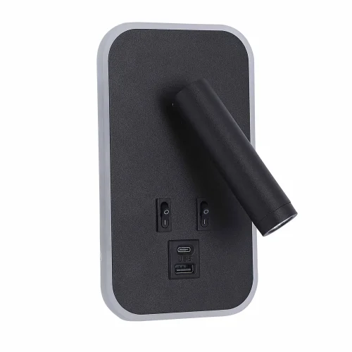 APPLIQUE DA PARETE LED 10W 3000–6000K USB NERO ORBIA