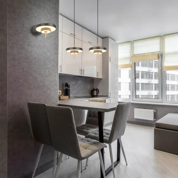 LAMPADA A SOSPENSIONE LED 34,5W REGOLABILE 2300-3000-4000K NERO ORO ELIX