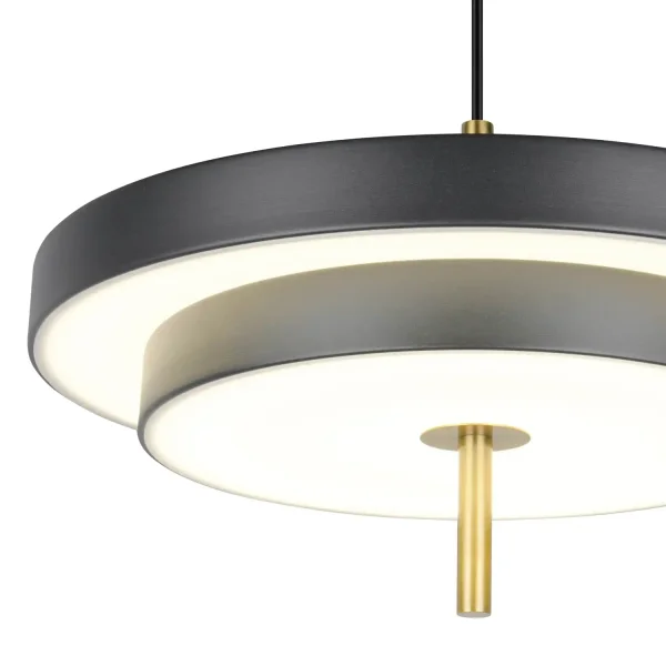 LAMPADA A SOSPENSIONE LED 34,5W REGOLABILE 2300-3000-4000K NERO ORO ELIX