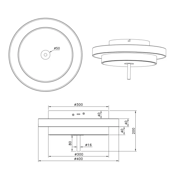 PLAFONIERA LED 34,5W REGOLABILE 2300-3000-4000K GRIGIO CALDO ELIX