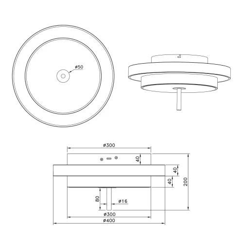PLAFONIERA LED 34,5W REGOLABILE 2300-3000-4000K GRIGIO CALDO ELIX
