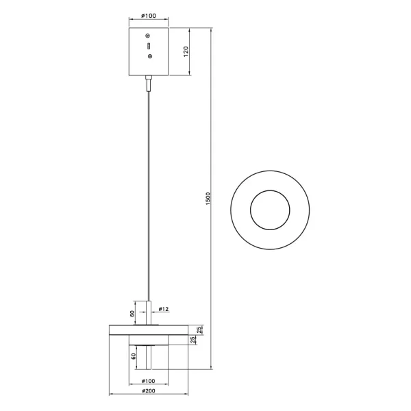 LAMPADA A SOSPENSIONE LED 10W REGOLABILE 2300-3000-4000K NERO ORO ELIX
