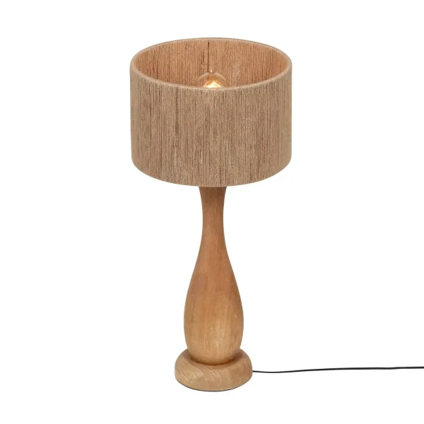 LAMPADA DA TAVOLO LEGNO NATURALE/JUTA E27 TAIS