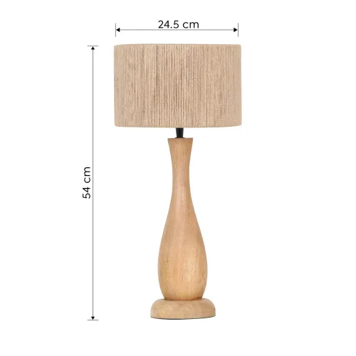 LAMPADA DA TAVOLO LEGNO NATURALE/JUTA E27 TAIS