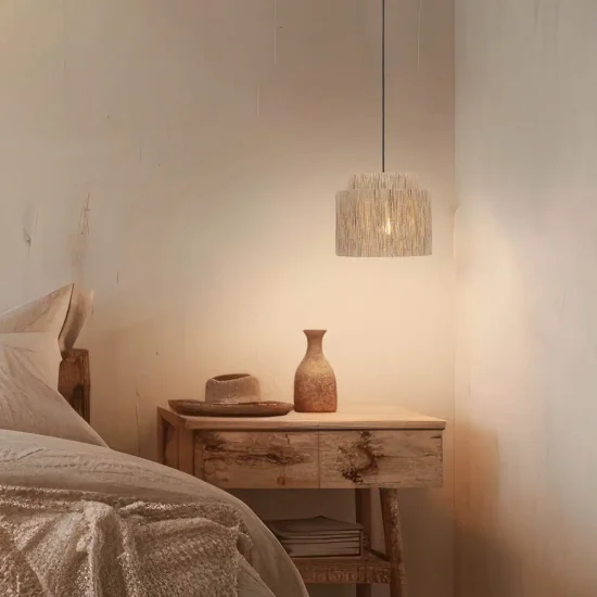 LAMPADA A SOSPENSIONE 1 LUCE JUTA NATURALE E27 LEIKO 2