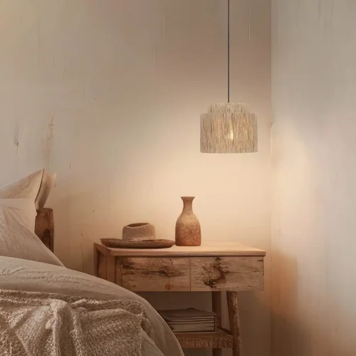 LAMPADA A SOSPENSIONE 1 LUCE JUTA NATURALE E27 LEIKO