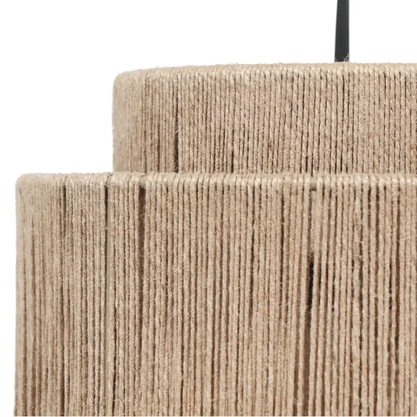 LAMPADA A SOSPENSIONE 4 LUCI JUTA NATURALE E27 LEIKO