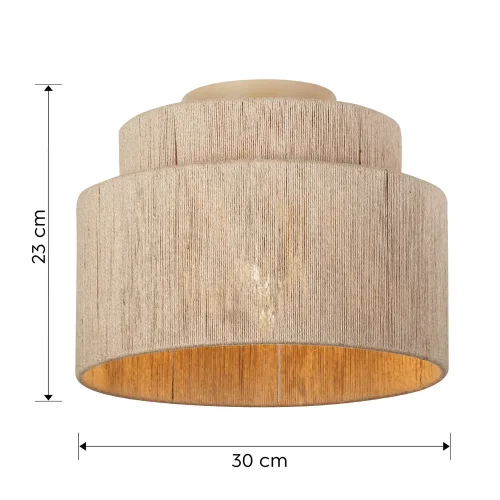 PLAFONIERA 1 LUCE JUTA NATURALE E27 LEIKO