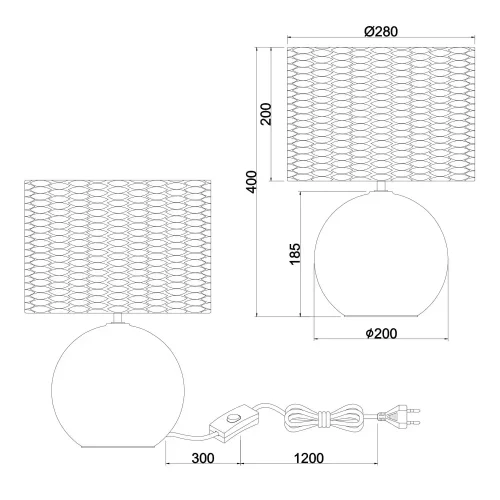 LAMPE DE TABLE CERAMICA PARALUME ALGHE MARINE 40CM PADINA