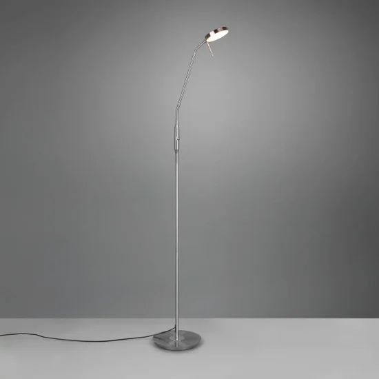 LAMPADA DA TERRA LED 12W REGOLABILE NICHEL SATINATO EDEN 2