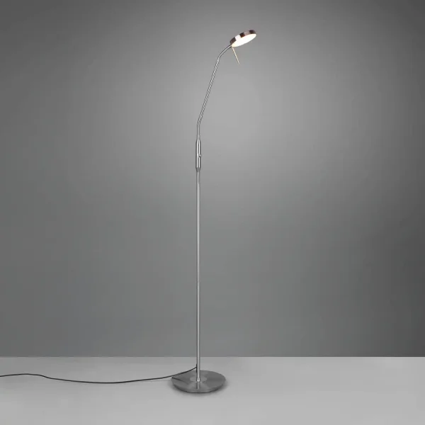 LAMPADA DA TERRA LED 12W REGOLABILE NICHEL SATINATO EDEN