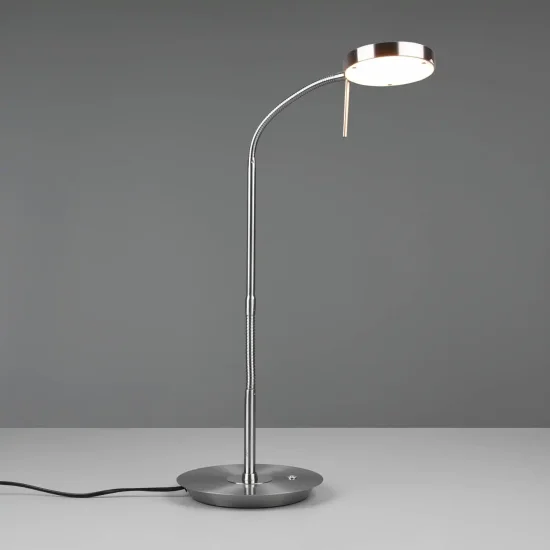 LAMPADA DA TAVOLO LED 12W REGOLABILE NICHEL OPACO EDEN