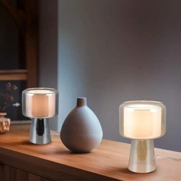 LAMPADA DA TAVOLO IN VETRO AMBRA ISEN