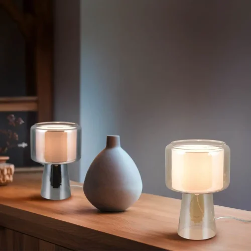 LAMPADA DA TAVOLO IN VETRO AMBRA ISEN
