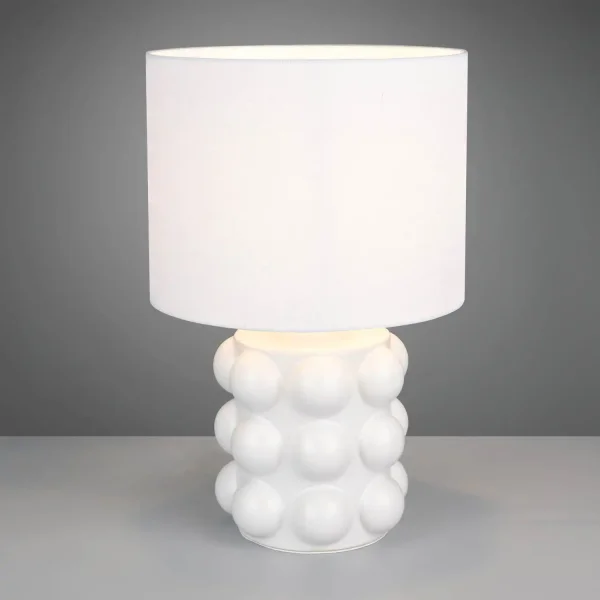 LAMPADA DA TAVOLO IN CERAMICA BIANCA 47CM E27 LOREEN