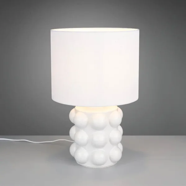 LAMPADA DA TAVOLO IN CERAMICA BIANCA 47CM E27 LOREEN