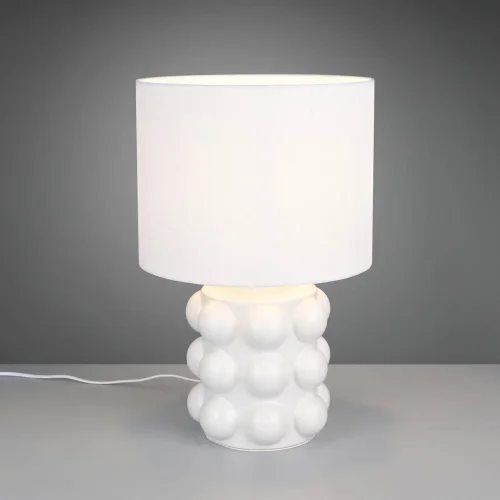 LAMPADA DA TAVOLO IN CERAMICA BIANCA 47CM E27 LOREEN