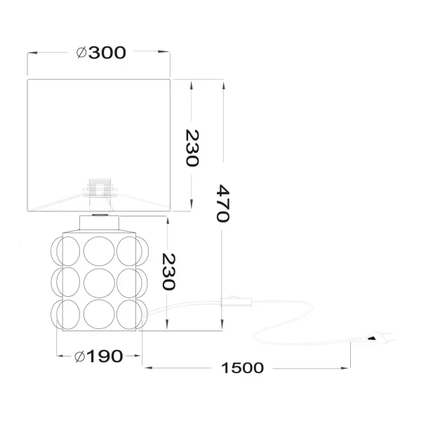 LAMPADA DA TAVOLO IN CERAMICA BIANCA 47CM E27 LOREEN