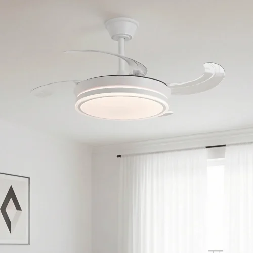 VENTILATORE DA SOFFITTO LED 40W REGOLABILE CON PALE RETRATTILI DARIEL