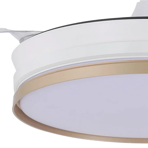 VENTILATORE DA SOFFITTO LED 40W REGOLABILE CON PALE RETRATTILI BIANCO/ORO AURELIO