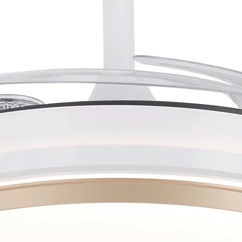 VENTILATORE DA SOFFITTO LED 40W REGOLABILE CON PALE RETRATTILI BIANCO/ORO AURELIO