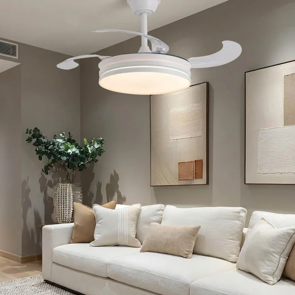 Ventilatore da Soffitto LED 40W Regolabile Pale Pieghevoli Candor| Lúzete