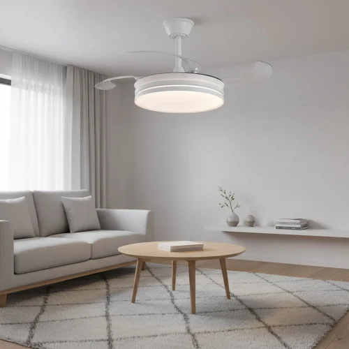 Ventilatore da Soffitto LED 40W Regolabile Pale Pieghevoli Candor| Lúzete