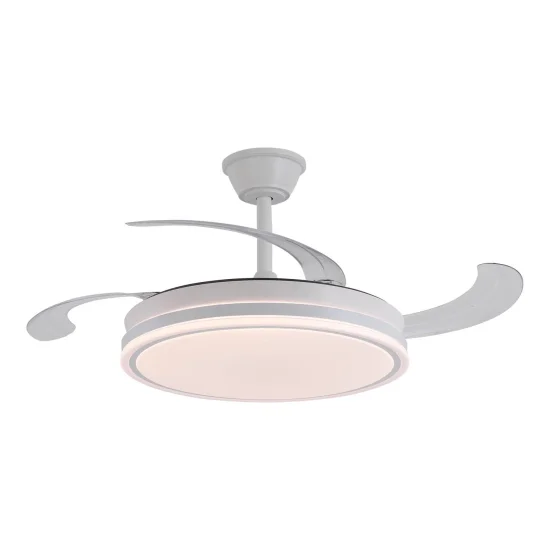 VENTILATORE DA SOFFITTO LED 55W REGOLABILE CON PALE RETRATTILI BIANCO DARIEL 2