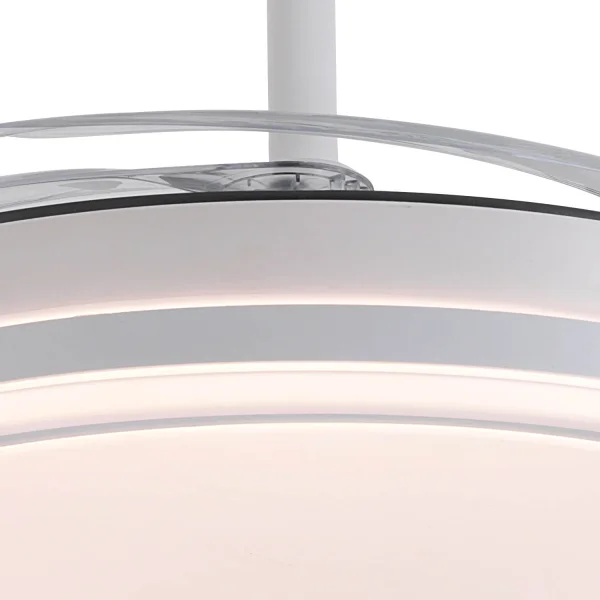 VENTILATORE DA SOFFITTO LED 55W REGOLABILE CON PALE RETRATTILI BIANCO DARIEL