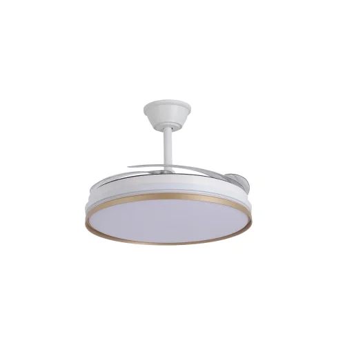 VENTILATORE DA SOFFITTO LED 55W REGOLABILE CON PALE RETRATTILI BIANCO/ORO AURELIO