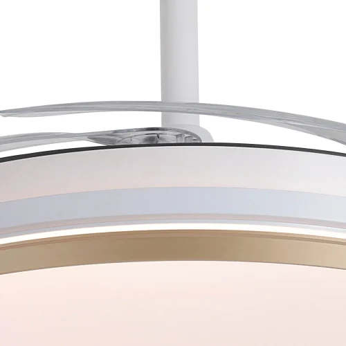 VENTILATORE DA SOFFITTO LED 55W REGOLABILE CON PALE RETRATTILI BIANCO/ORO AURELIO