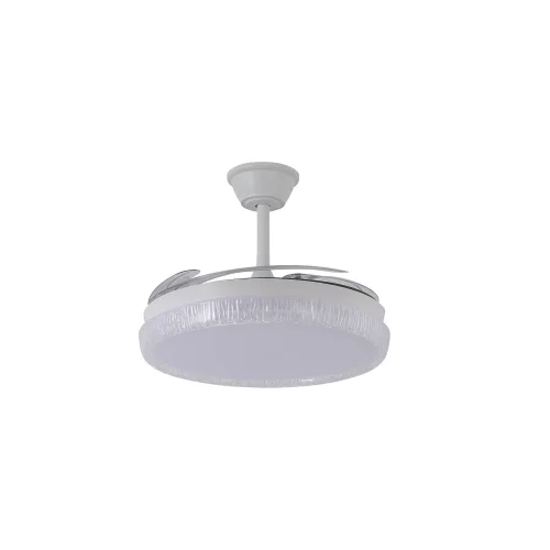 VENTILATORE DA SOFFITTO LED 55W REGOLABILE PALE RETRATTILI BIANCO NERIO