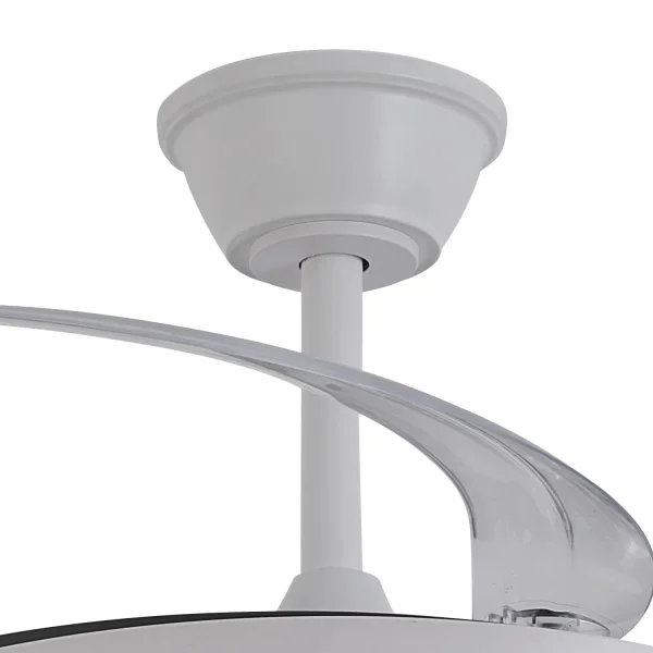 VENTILATORE DA SOFFITTO LED 55W REGOLABILE PALE RETRATTILI BIANCO NERIO