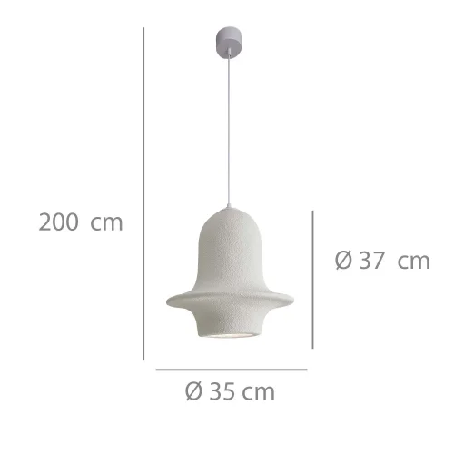 LAMPADA DA SOFFITTO 1 LUCE E27 35CM BIANCA RENATA