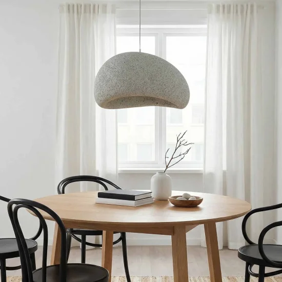 LAMPADA DA SOFFITTO 1 LUCE E27 40CM GRIGIA EFFETTO PIETRA DIONE