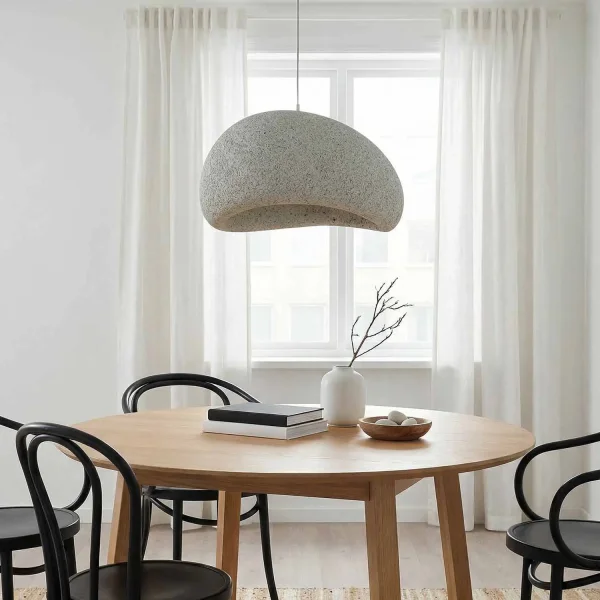 LAMPADA DA SOFFITTO 1 LUCE E27 40CM GRIGIA EFFETTO PIETRA DIONE