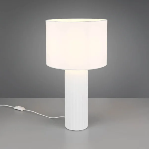 LAMPADA DA TAVOLO IN CERAMICA BIANCA E27 51CM THALEN