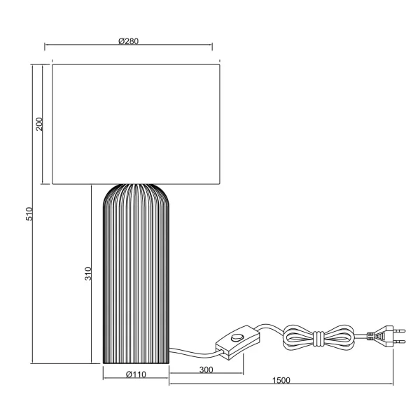 LAMPADA DA TAVOLO IN CERAMICA MOKKA E27 51CM THALEN