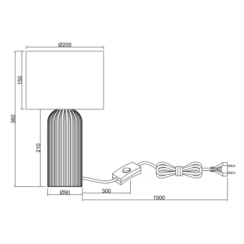 LAMPADA DA TAVOLO IN CERAMICA BIANCA E27 36CM THALEN